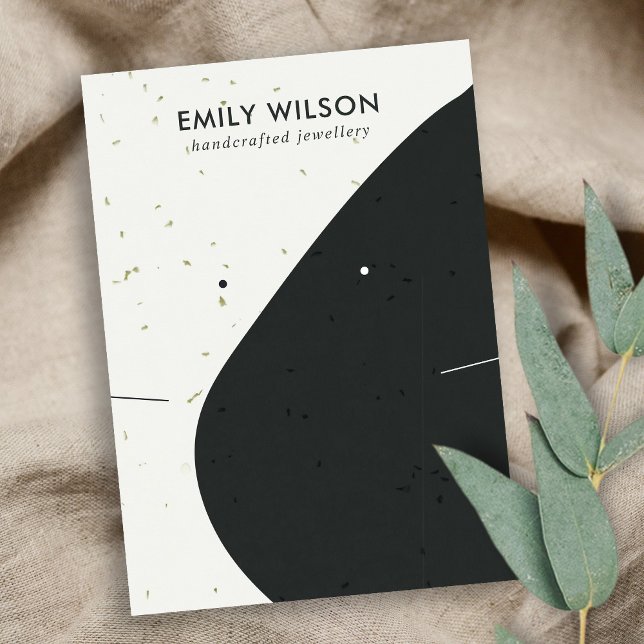 CERAMIC BLACK WHITE WAVE NECKLACE EARRING DISPLAY BUSINESS CARD (Creator Uploaded)