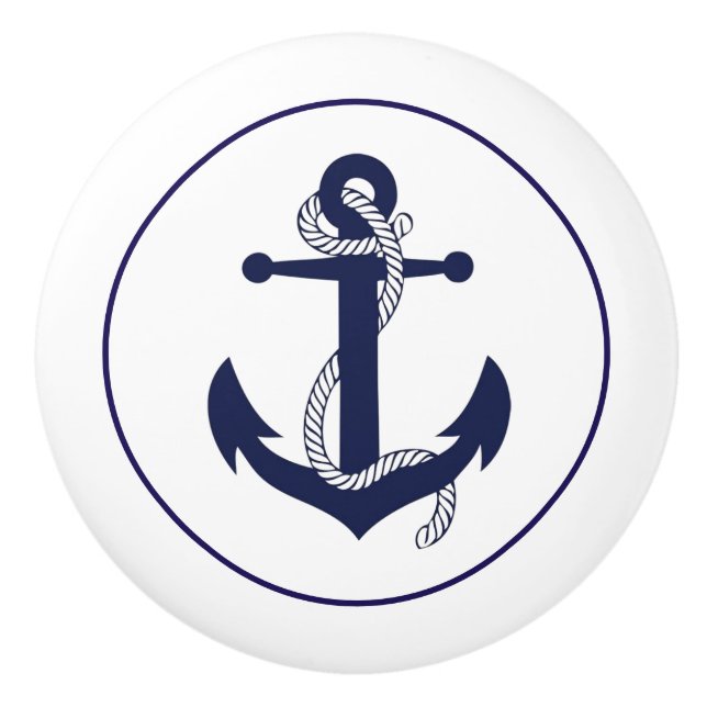 Ceramic Cabinet Knob-Anchor Knob (Front)