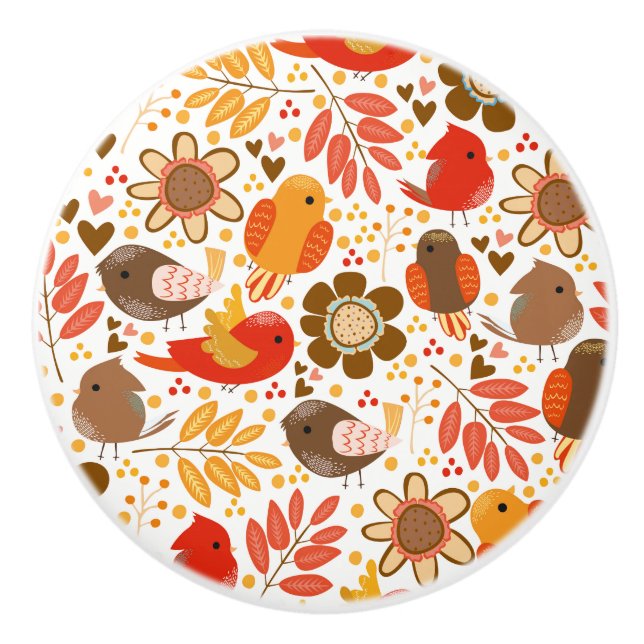 Ceramic Cabinet Knob-Birds Knob (Front)