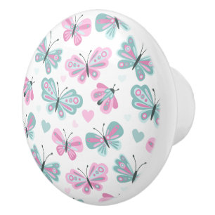 Ceramic Cabinet Knob-Butterflies Knob