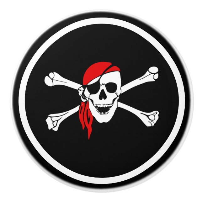 Ceramic Cabinet Knob-Pirate Ceramic Knob (Front)
