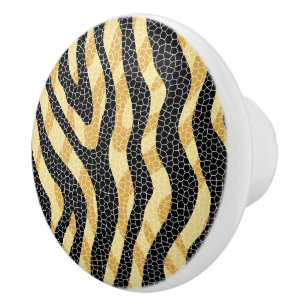 Ceramic Cabinet Knob-Snake Print Knob