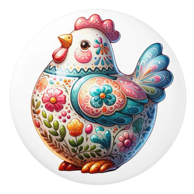 Ceramic Chicken  Ceramic Knob (Front)