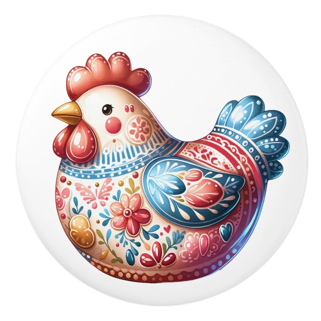 Ceramic Chicken Theme  Ceramic Knob (Front)