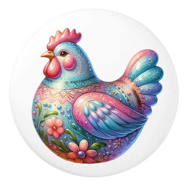 Ceramic Chicken Theme  Ceramic Knob (Front)