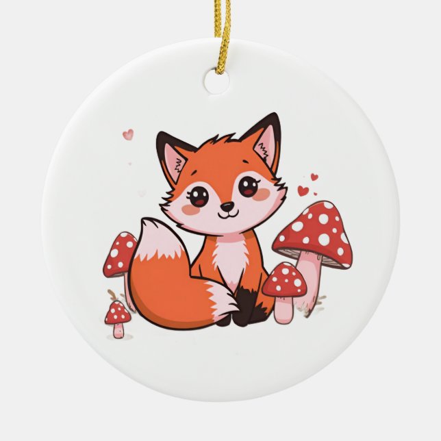 Ceramic Circle Ornament (Cute Design) (Front)