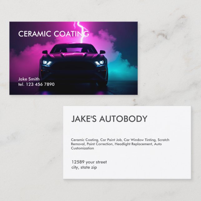 Ceramic Coating Auto Body Business Card (Front/Back)
