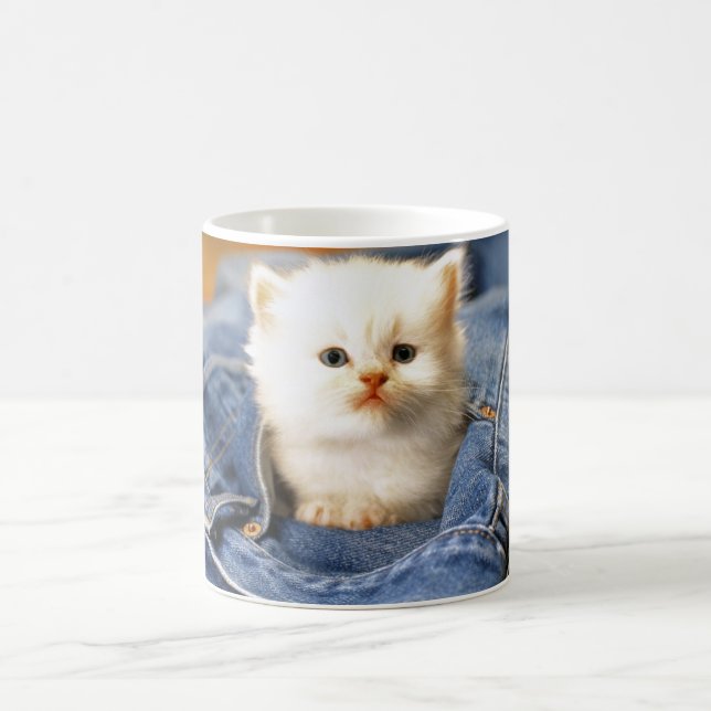 Ceramic Coffee Mug-Blue Jean Kitten Coffee Mug (Center)