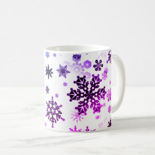 Ceramic Coffee Mug-Purple Snowflakes Coffee Mug