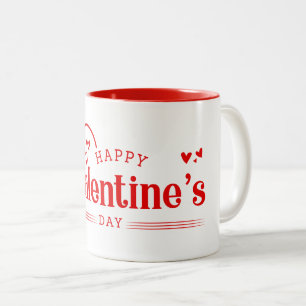 Ceramic Coffee Mug-Valentine Hearts Two-Tone Coffee Mug