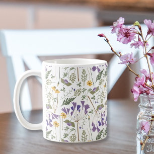 Ceramic Coffee Mug with Wraparound Flower Print