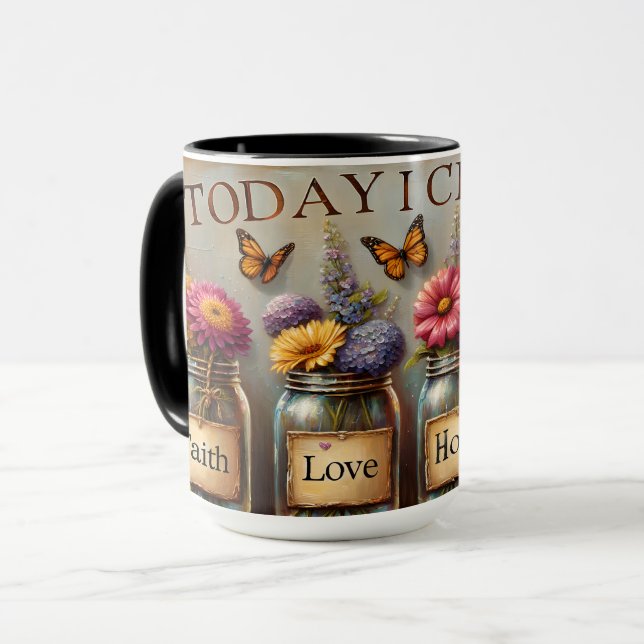 Ceramic Coloured Mug, Today I Choose.... Mug (Front Left)