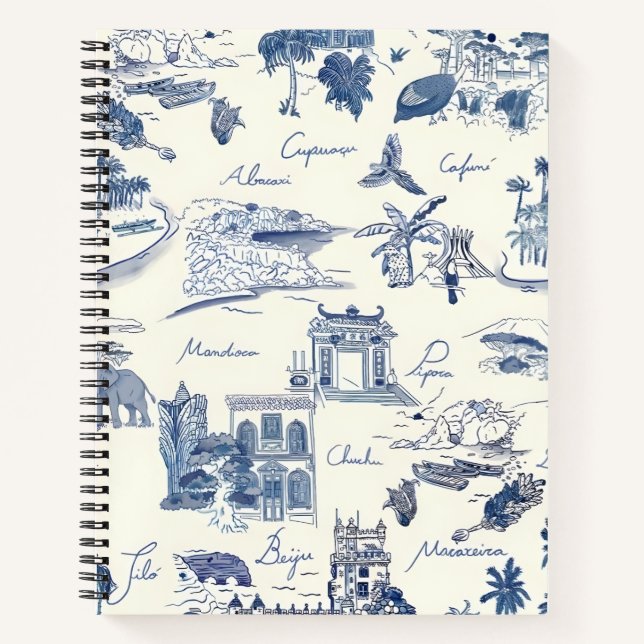 Ceramic Daydream: A Blue and White Voyage Notebook (Front)