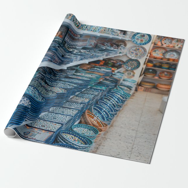 CERAMIC DINNERWARE LOT WRAPPING PAPER (Unrolled)