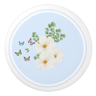 Ceramic Door Knob - Floral