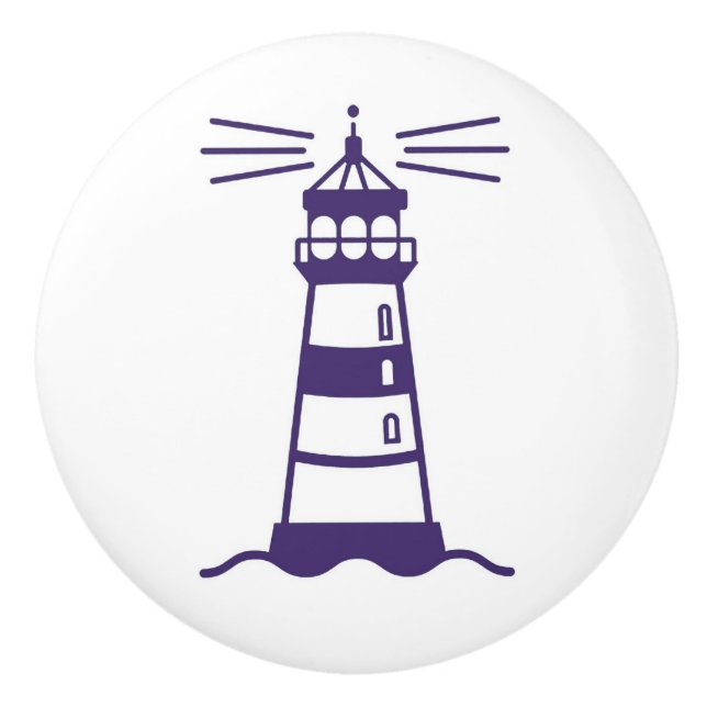 Ceramic Draw/Door Knobs - Nautical Lighthouse (Front)