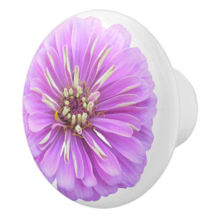 Ceramic Drawer/Door Pull - Lilac Zinnia