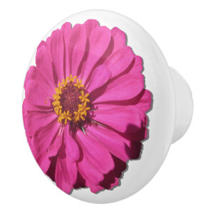 Ceramic Drawer/Door Pull - Magenta Zinnia