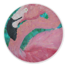 Ceramic Drawer Pull - "Flamingo"