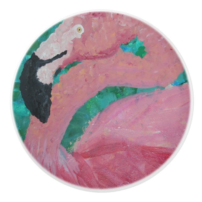 Ceramic Drawer Pull - "Flamingo" (Front)