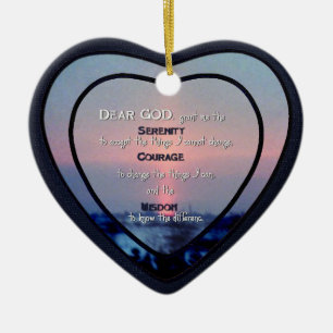 Ceramic Heart Ornament_SerenityPrayer_2 Tree Decoration