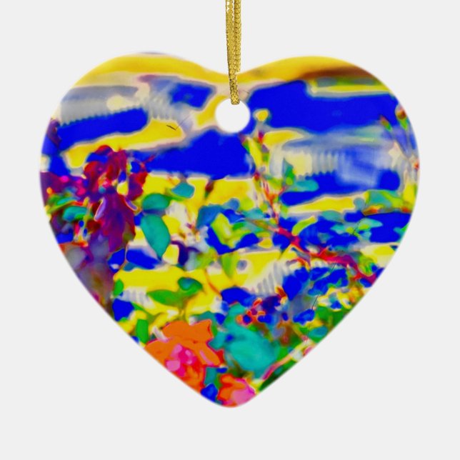 ceramic heart  tree decoration (Front)