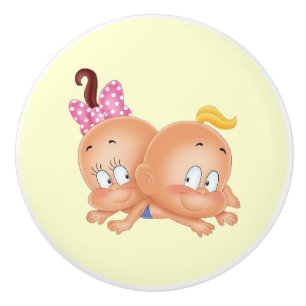 Ceramic Knob/Baby Boy and Girl Knob