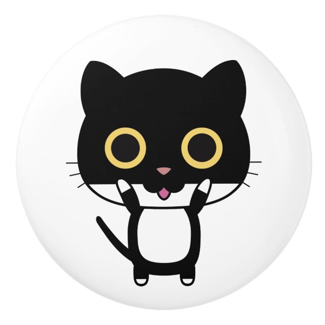 Ceramic Knob. Cat. Knob (Front)