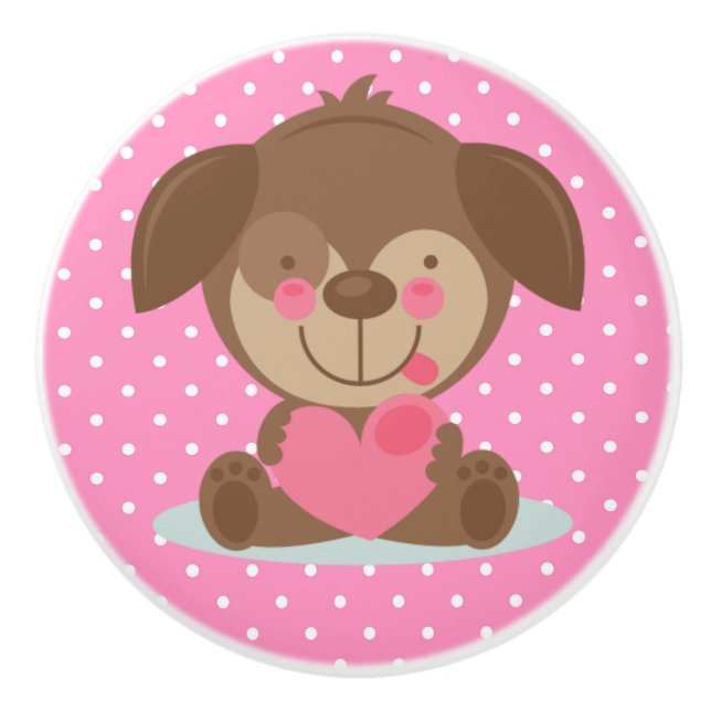 Ceramic Knob/Cute Bear with Polka Dots Knob (Front)