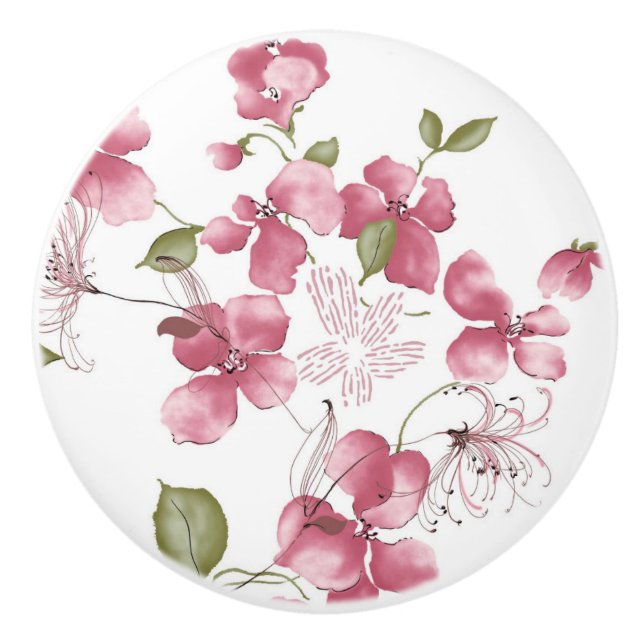 Ceramic Knob/Floral Knob (Front)