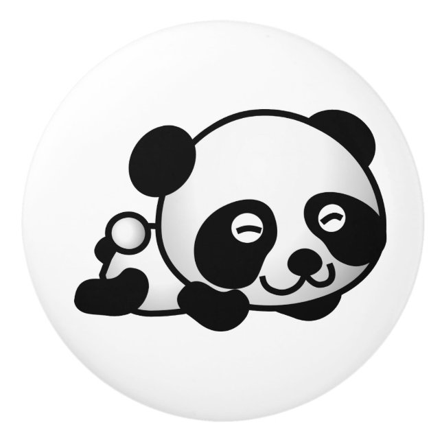Ceramic Knob. Panda. Knob (Front)