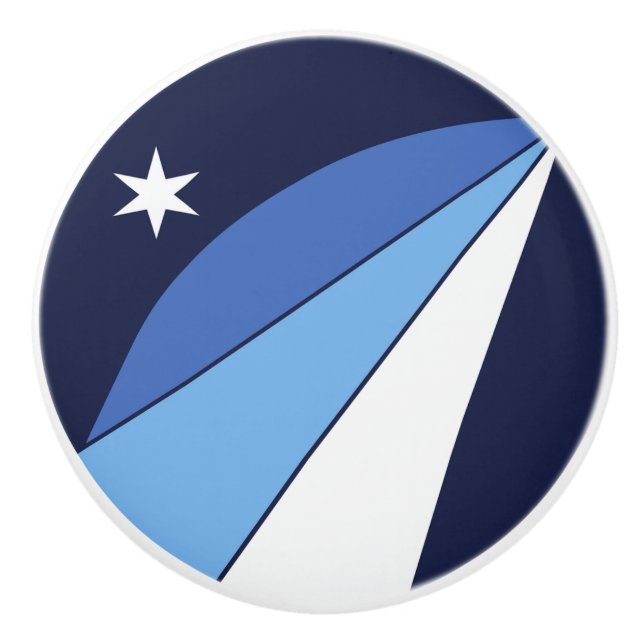 Ceramic knob pull with flag of Columbia, SC (Front)