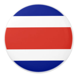 Ceramic knob pull with flag of Costa Rica
