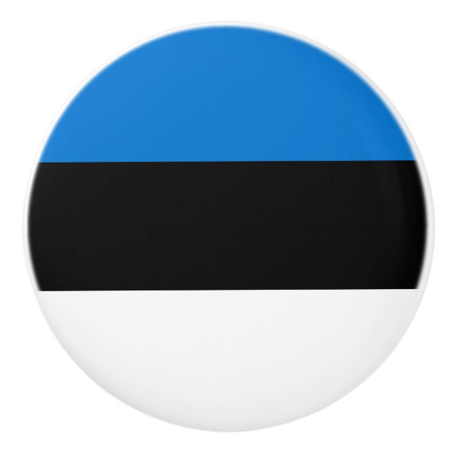 Ceramic knob pull with flag of Estonia (Front)