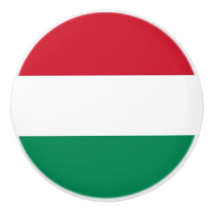 Ceramic knob pull with flag of Hungary