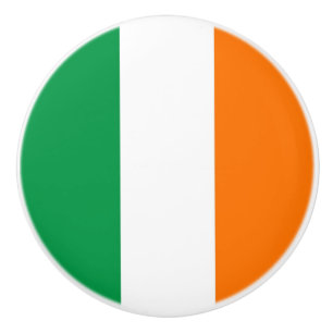 Ceramic knob pull with flag of Ireland