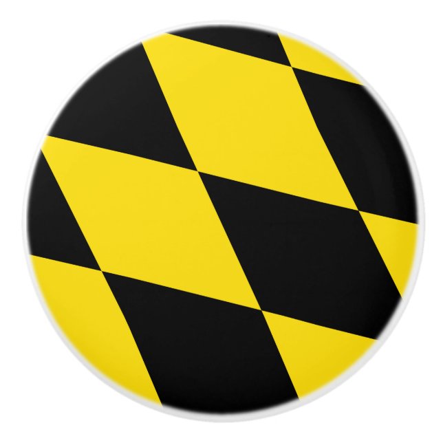 Ceramic knob pull with flag of Munich (Front)