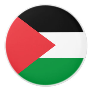 Ceramic knob pull with flag of Palestine