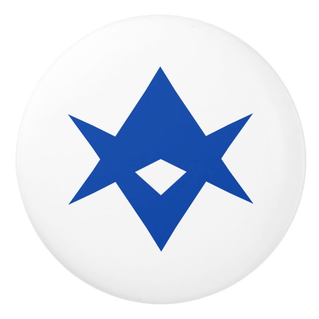 Ceramic knob pull with flag of Toyota City, Japan (Front)