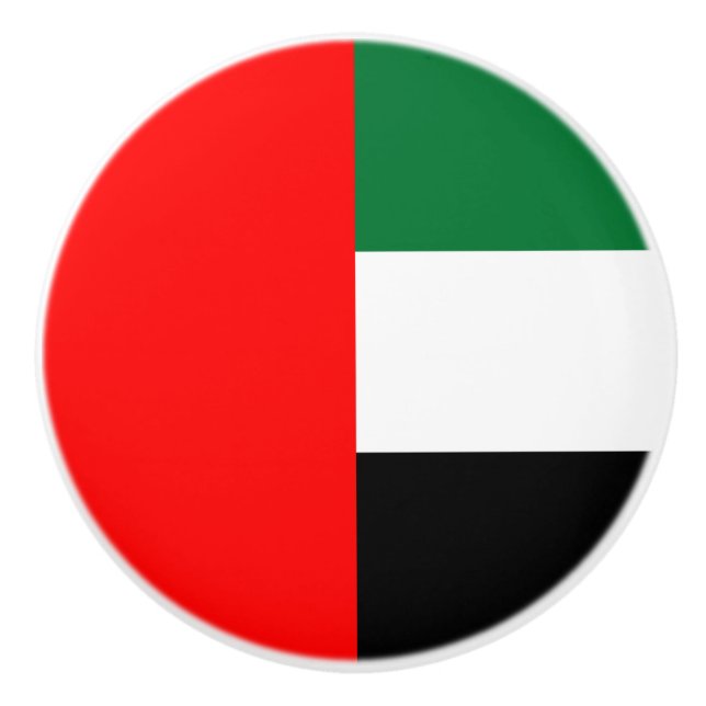 Ceramic knob pull with flag of UAE (Front)