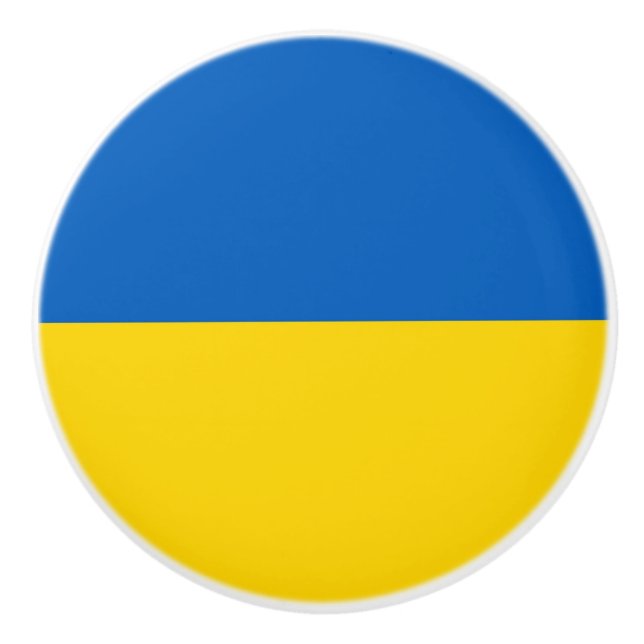 Ceramic knob pull with flag of Ukraine (Front)