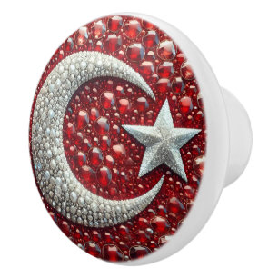 Ceramic knob pull with Turkish Colours