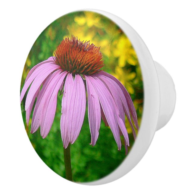 CERAMIC KNOB/ "PURPLE CONEFLOWER" KNOB (Right)