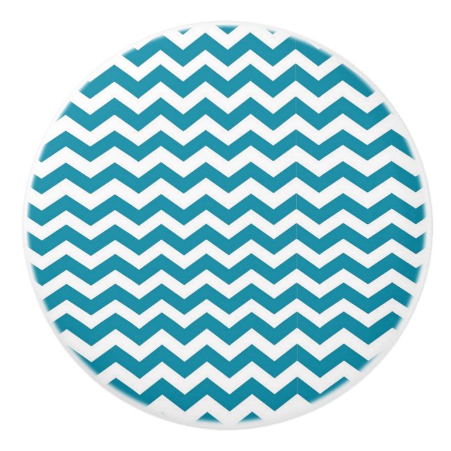 Ceramic Knob/Teal Chevron Knob (Front)