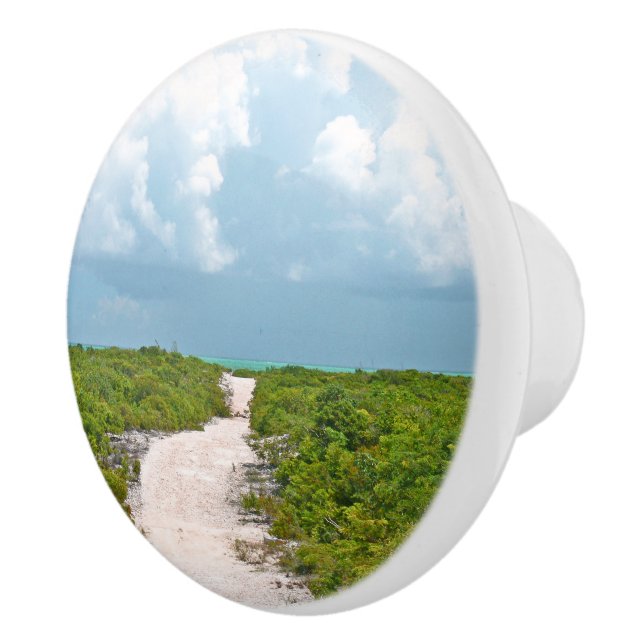 CERAMIC KNOBS/CUSTOM/SANDY PATH TO BEACH/FLUFFY CL KNOB (Right)