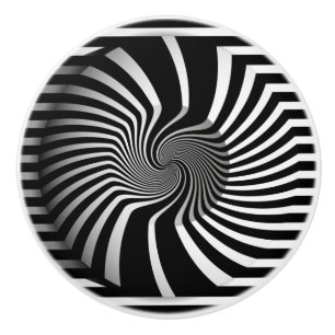 Ceramic Knobs - Psychedelic Art Swirls B/W