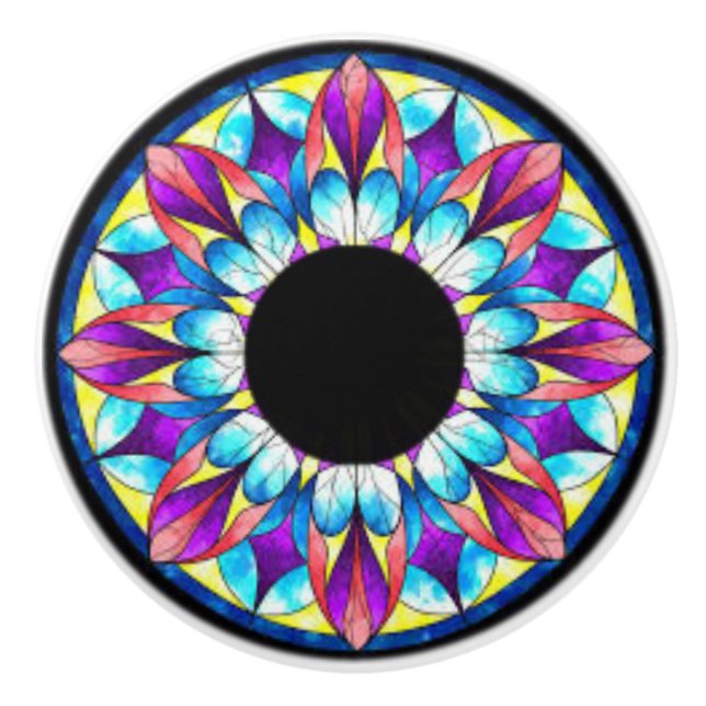 Ceramic Knobs with a Colourful,Unique Pattern (Front)
