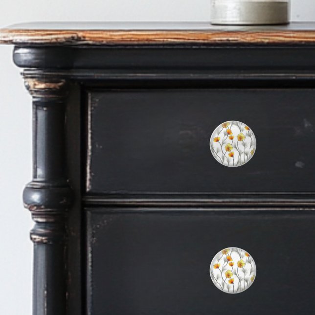 Ceramic Knobs With Delicate Orange Flowers (Creator Uploaded)