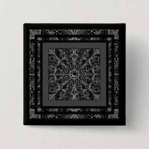 Ceramic Lace black 15 Cm Square Badge