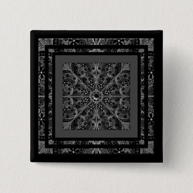 Ceramic Lace black 15 Cm Square Badge (Front)
